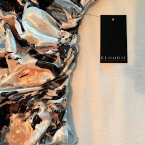 ✨NWT ELOQUII Printed Velvet Mock Neck Dress – Size 20✨ - Picture 10 of 11